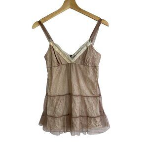 Lily White Tulle Tiered Slip Top Size Small